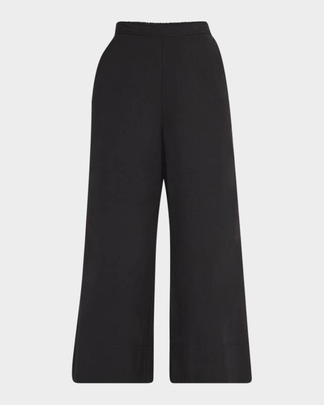 Cropped Wide-Leg Tech Taffeta Pants
